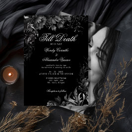Invitación Clásico negro gótico 'hasta la muerte Boda foto