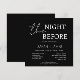 Invitación Clásico negro la noche antes de la cena del ensayo