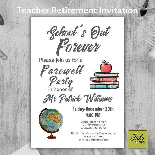Invitación Clásico nostálgico de retiro de profesores (Subido por el creador)