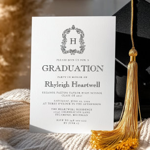 Invitación Clásico Partido de Graduación con Cresta de Monogr