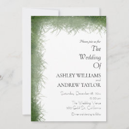 Invitación Clásico Patrón de hierba verde elegante Boda elega
