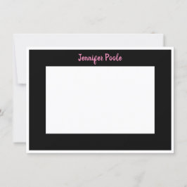 Invitación Clásico personalizado negro, blanco y rosado