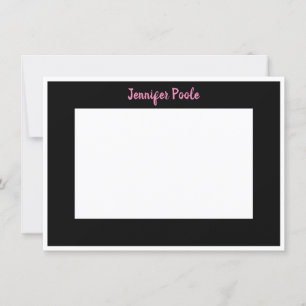 Invitación Clásico personalizado negro, blanco y rosado
