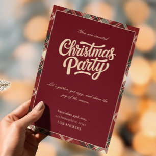 Invitación Clásico Plaid Ralph Lauren Navidad Tradicional