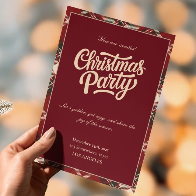 Invitación Clásico Plaid Ralph Lauren Navidad Tradicional (Subido por el creador)