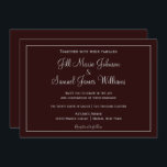 Invitación Clásico Pluma oscura y Boda gris<br><div class="desc">Se presenta aquí una clásica invitación a la boda gris y a la ciruela oscura. Con un fondo de ciruela oscura,  con texto gris,  su información se puede insertar fácilmente utilizando las plantillas simples. ¡Defiéndese de la multitud hoy!</div>