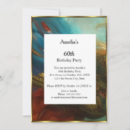 Invitación Clásico Resumen Partido de Cumpleaños verde azulad