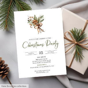 Invitación Clásico Rojo Verde Minimalista Vintage Navidad