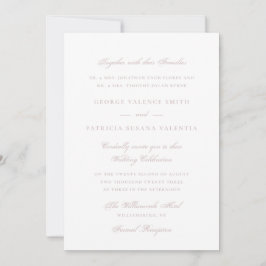 Invitación Clásico Rosa Polvo Rosa Script Bodas