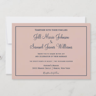 Invitación Clásico rosa y azul