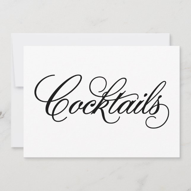 Invitación Clásico | Rótulo Boda de cócteles (Anverso)