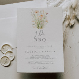 Invitación Clásico Rubor Wildflower I Do BBQ Engagement Party