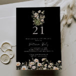 Invitación Clásico Rubor Wildflower Negro Fiesta de cumpleaño<br><div class="desc">Esta clásica invitación a la fiesta de cumpleaños 21 de flor silvestre negro es perfecta para un evento moderno. El diseño muestra flores silvestres elegantes y elegantes de acuarela de diseño a mano,  rosa y multicolor cuidadosamente dispuestas en bonitas ramblas.</div>