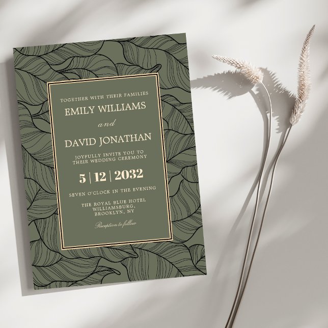 Invitación Clásico Sage Green Floral Pattern Elegante (Subido por el creador)