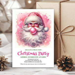 Invitación Clásico Santa Divertido Con Gafas De Sol Navidad 