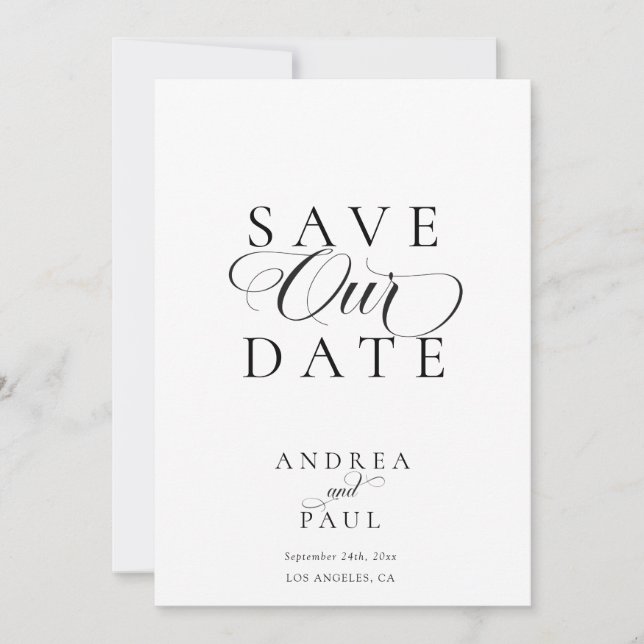 Invitación Clásico Save the Date (Anverso)
