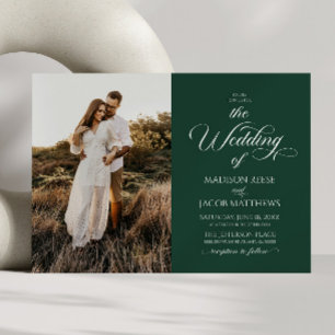 Invitación Clásico Script Elegante Minimalista Imagen Boda