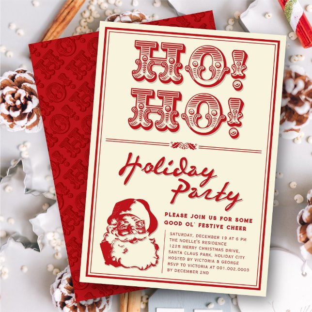 Invitación Clásico secreto de cosecha Santa HO Fiesta navideñ (Subido por el creador)