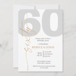 Invitación Clásico Sesenta Cumpleaños Moderno Adulto Simple