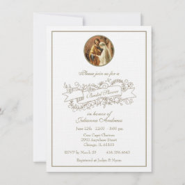 Invitación Clásico simple de oro católico elegante