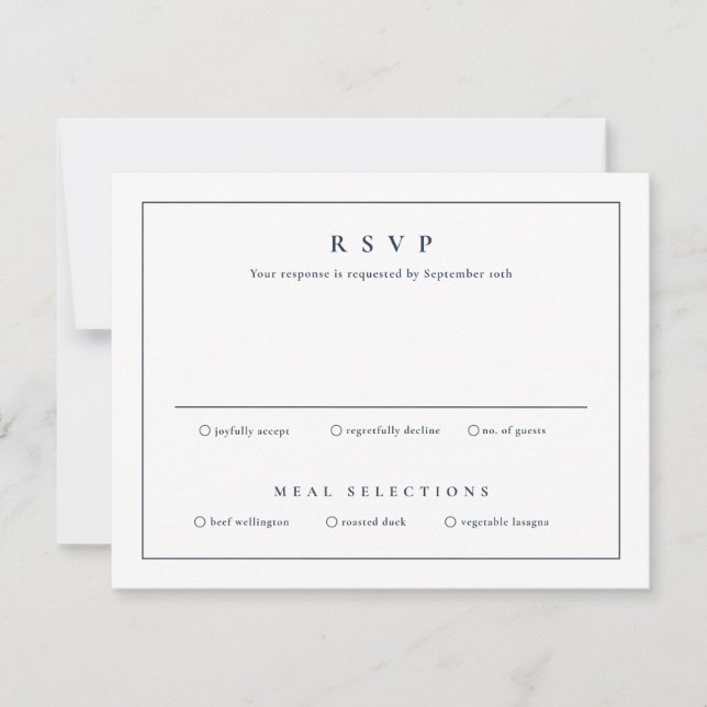 Invitación Clásico Simple Limpio Elegante Boda (Anverso)
