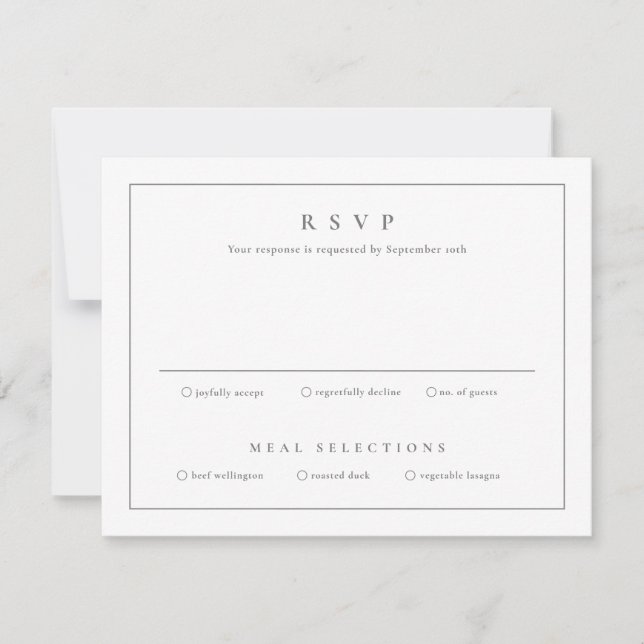 Invitación Clásico Simple Limpio Elegante Boda (Anverso)