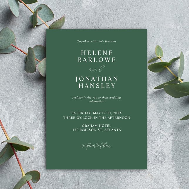 Invitación Clásico Simple Minimalista Moderno y Elegante Boda (Subido por el creador)