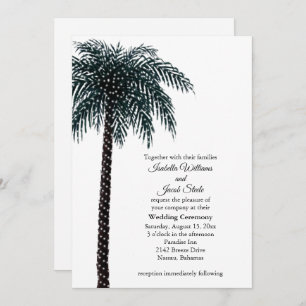 Invitación Clásico String Luces Palm Tree Wedting