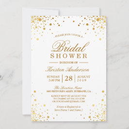 Invitación Clásico trendy de oro confetti puntos de novia duc