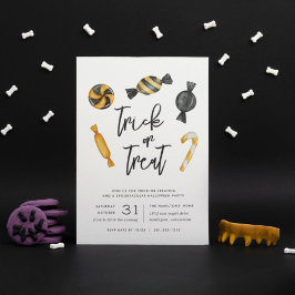 Invitación Clásico truco de caramelo o fiesta de Halloween
