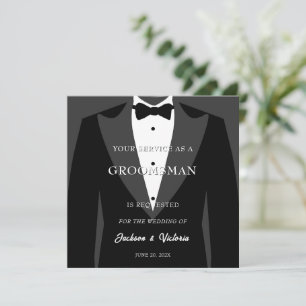 Invitación Clásico Tuxedo Groomsman
