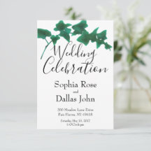 Clásico verde elegante Boda de hiedra inglesa