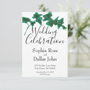 Invitación Clásico verde elegante Boda de hiedra inglesa