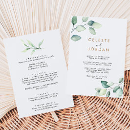Invitación Clásico verde formal deja atrás y Boda frontal