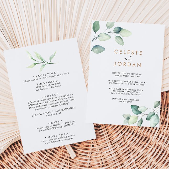 Invitación Clásico verde formal deja atrás y Boda frontal (Subido por el creador)