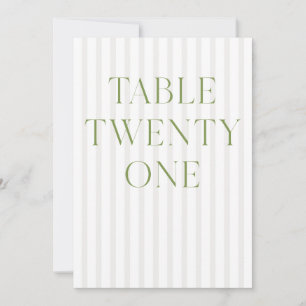 Invitación Clásico Verde Salvia y Beige Boda 21 Número de Mes