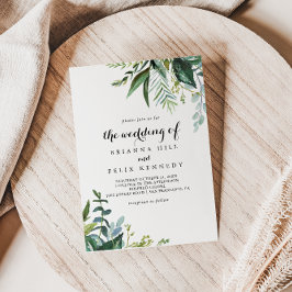 Invitación Clásico verde tropical deja al Boda de