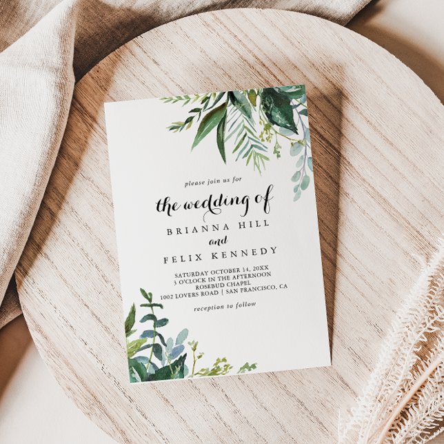 Invitación Clásico verde tropical deja al Boda de (Subido por el creador)