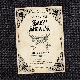 Invitación Clásico vintage baby shower