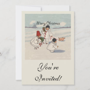 Invitación Clásico Vintage Christmas Snow Child