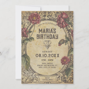 Invitación Clásico Vintage gótico marrón