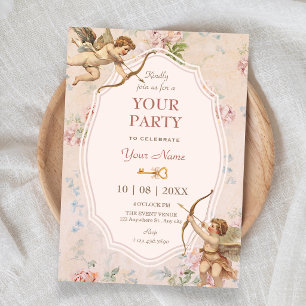 Invitación Clásicos ángeles románticos elegantes vintage