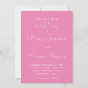 Invitación Clásicos "Bodas bendecidos" de Boda rosado