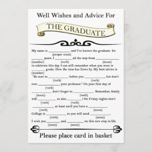 Invitación Clásicos buenos deseos y consejos para el graduado