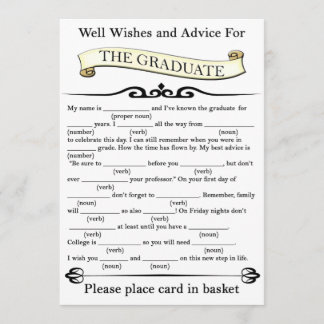 Invitación Clásicos buenos deseos y consejos para el graduado