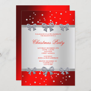 Invitación Clásicos Navidades de Diamond Bows & Pearls