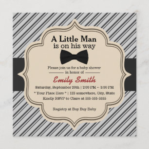 Invitación Clásicos stritos Bow Tie Little Man Baby Shower