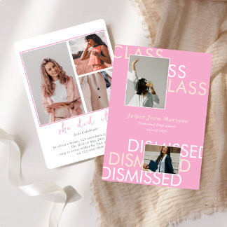 Invitación Class Dismissed 2026 Photo Minimal Graduation 