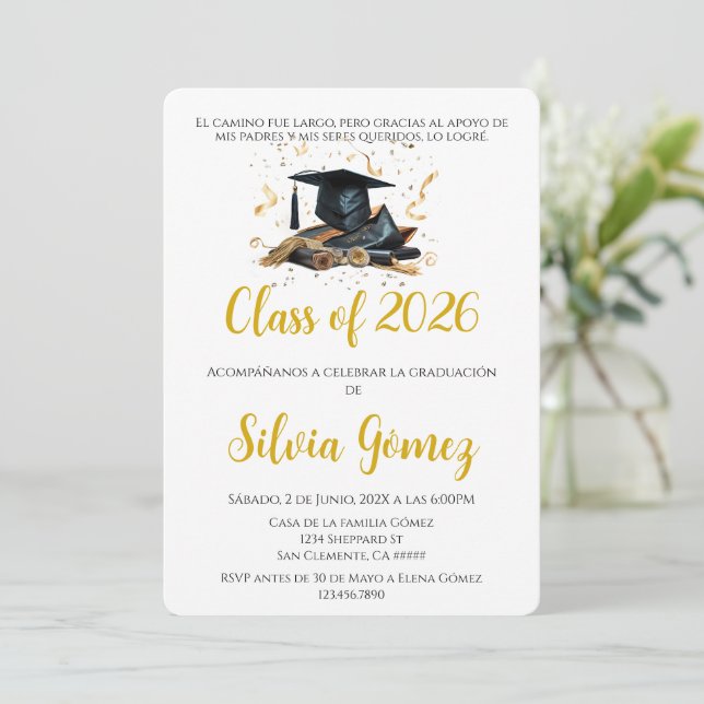 Invitación Class of 2026 graduation (Anverso de pie)