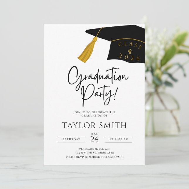 Invitación Class of 2026,  Graduation Announcement 2026   (Anverso de pie)